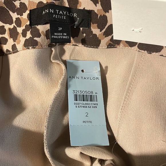 ANN TAYLOR The Petite Animal Print Slim Pant - Rich Camel - Picture 5 of 7